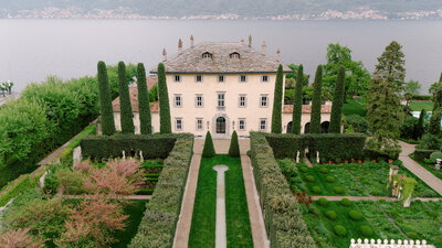 Destination wedding photos taken in Lake Como at Villa Balbiano, Italy.