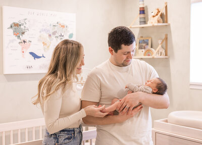 candid and intimate in home newborn photo