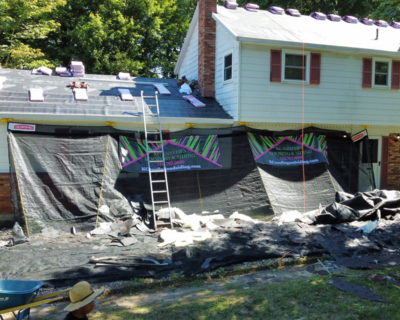 Catch-All system protecting the property of a home by catching any debris and materials