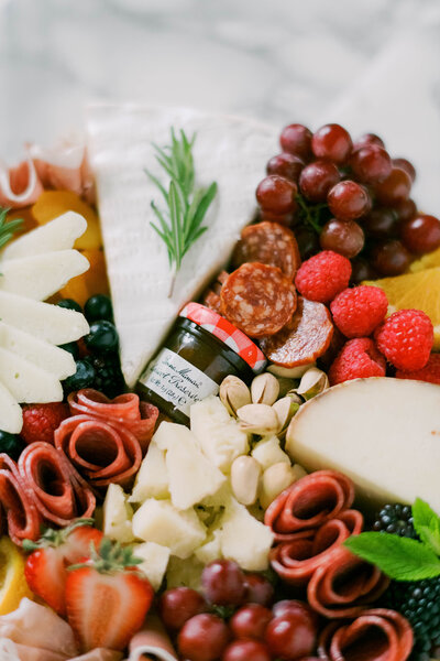 Close up of a cheese board