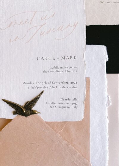 Tuscany Italy Custom Wedding Invitations | Birdsong Bespoke