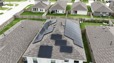 Black solar panels on house