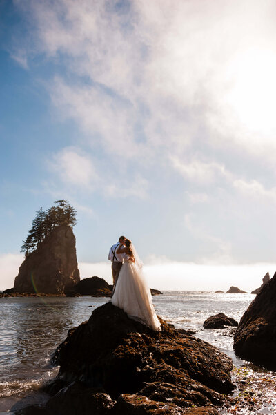Bride and Groom in Washington, State.