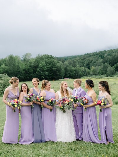 bridesmaids in a field after Heirloom One edit