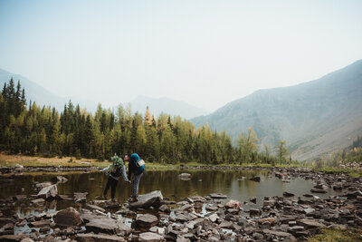 Couple Eloping on the top of a moutain in Kananaskis.