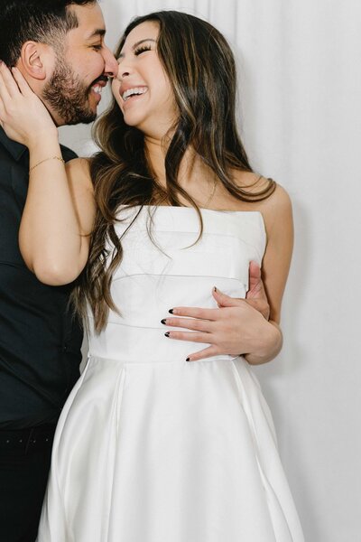 Bride and groom wedding photo booth