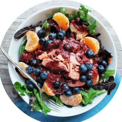 Berry Salmon Salad from AIP meal plan.