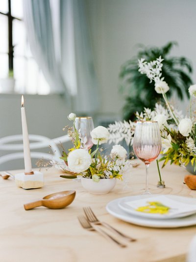 Bride and groom walk up memorial steps at their DC wedding