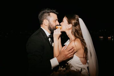 Trendy and fun direct flash wedding photo, featured on Bronte Bride, showcasing beautiful wedding inspiration, real local couples, and amazing Canadian Wedding Vendors.