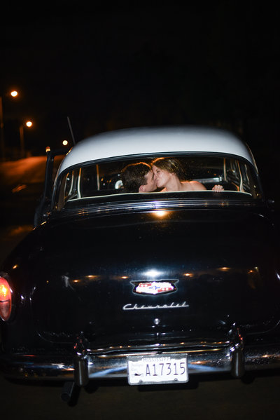 Couple in antique car at The Ivy , Flowood, MS