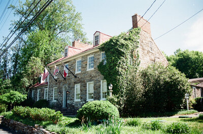 Maryland Milton Inn Wedding Venue manor captured on 35mm film photography 