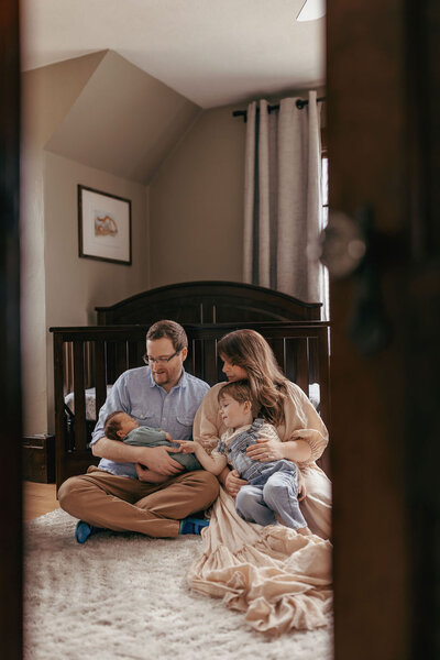 In home newborn session in Appleton wi