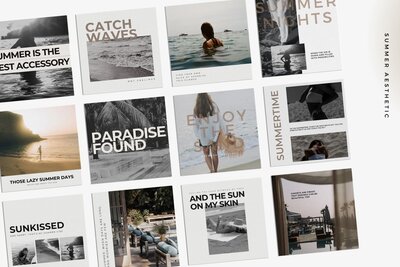 Summer Aesthetic Instagram Templates for Canva