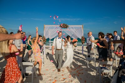 Cabo Mexico beach wedding ceremony planned by Aspen and Ivy