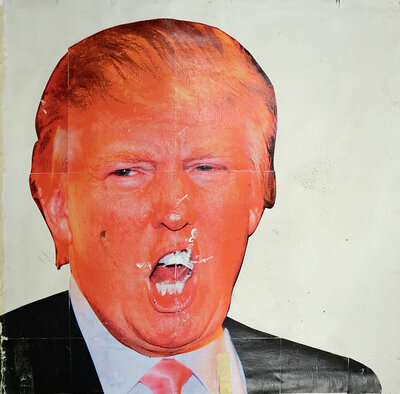 Brent Ray Fraser Donald Trump Mouth Penis Protrusion Back of Trump Gag Portrait Penis Painting 2016 #5