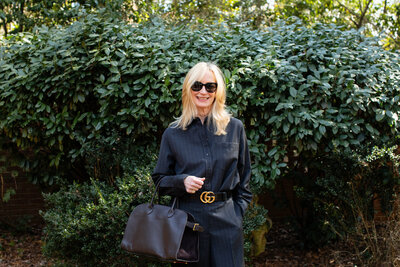Brookhaven Interior Designer Andi Morse of Morse Design stands outside project