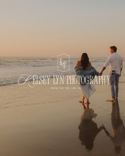 Engagement photo session at a San Diego beach, capturing a couple in love with the ocean in the background.