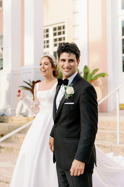 Palm Beach's one of most iconic wedding venues Colony Hotel couple's photo 