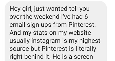 Results of pinterest management: more email sign ups and website traffic