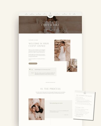 Showit Client Lounge templates for Photographers - Session edition 3
