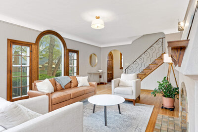 Living room interior in Saint Paul vintage home