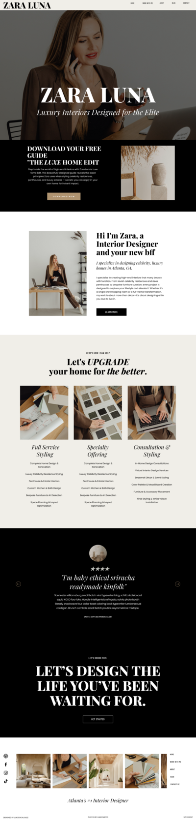 Clean and modern web design for creatives and designers.