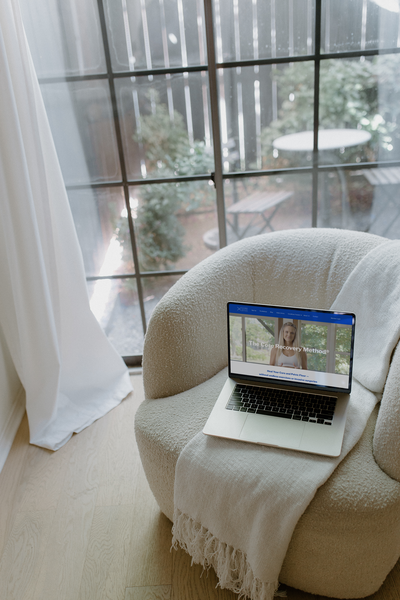 The Core Recovery Method website on a laptop, designed by Hawaii-based web designer Studio Chan