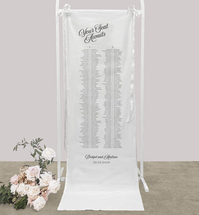 Big Love linen seating chart for your wedding printed by State of Elliott