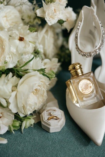 Detail image by San Juan island wedding photographers of wedding accessories

