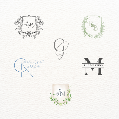 Custom wedding monogram or crest by Liz theal designs