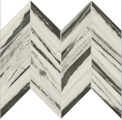 White and black chevron tile.