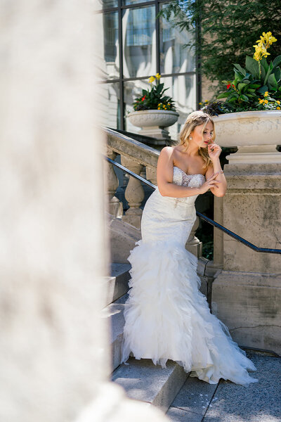 Chicago LGBTQ Friendly Wedding Photographer photo of Bride in Historic Chicago Landmark