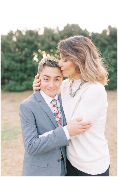Mother and son posing for VA Family  photographer