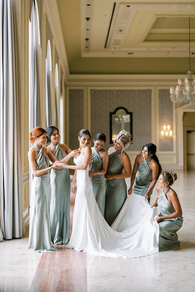 Sam's beautiful bride getting ready photos captured by Sunny at the Breakers hotel in Palm Beach