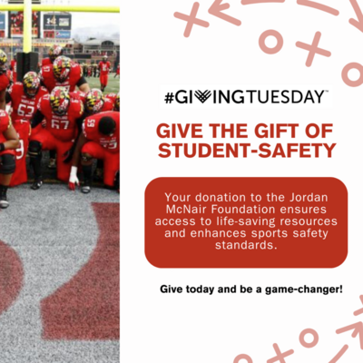 Graphic about #givingtuesday for The Jordan McNair Foundation