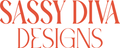Sassy Diva Designs primary logo in color sienna