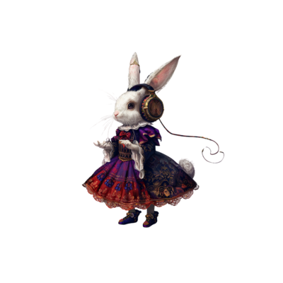 Creative Bunny Element in Hatter Star Template Representing Whimsy and Delight