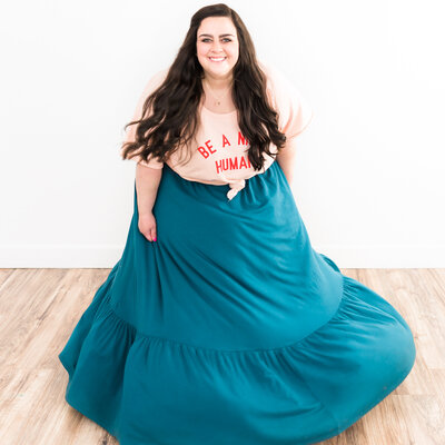 Arizona photographer spinning in dress for brand photos