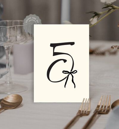 Orange rounded corner table numbers