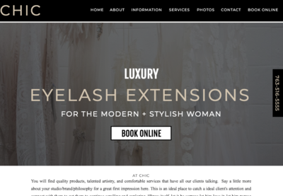 Eyelash extension business website template