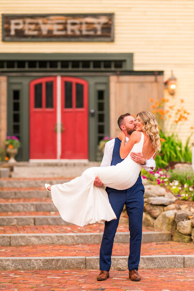 bride and groom portrait at the colby hill inn