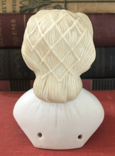 C. F. Kling Parian Porcelain Doll Head with molded Snood