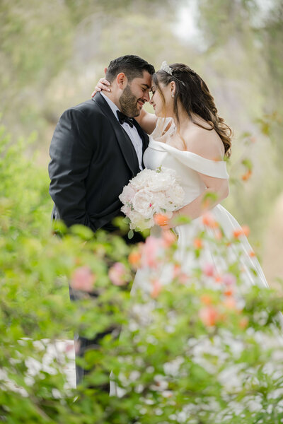 Bride and groom pictures at a private home in Los Angeles