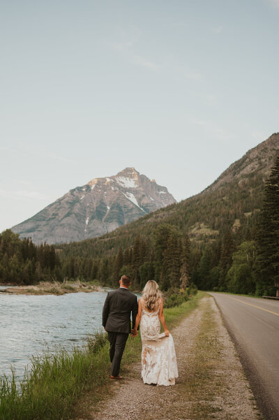couple standing on mountainside