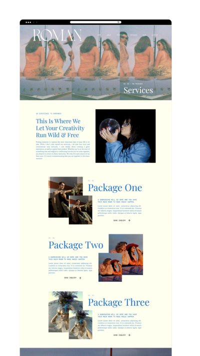 services website design example