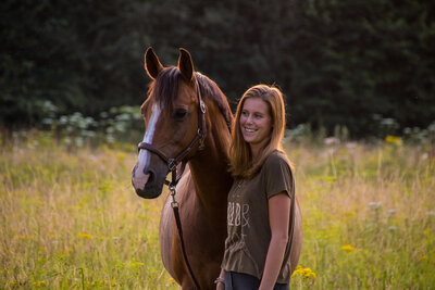 Sabine Ros met paard