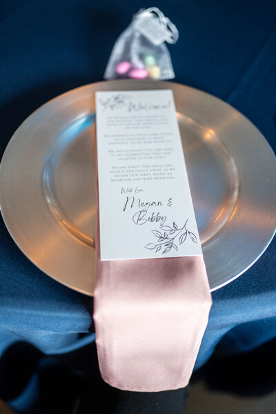 Dining table of a wedding reception