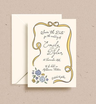 Country Club save the date in greenery theme
