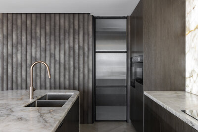 kitchen view to butlers pantry door