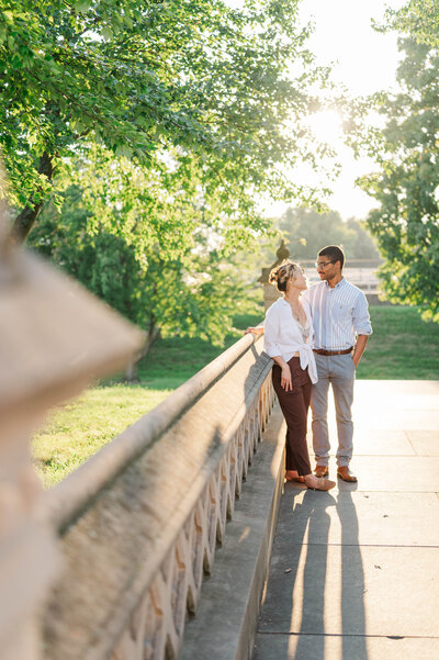Kentucky couple during their engagement session at the Crescent Hill Reservoir